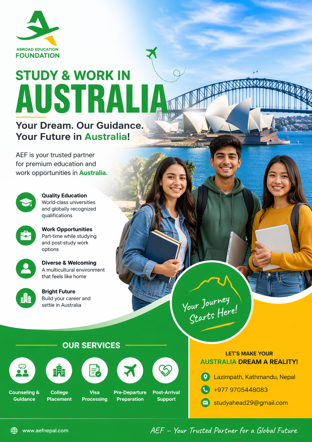 Study & Work in Australia | AEF Nepal – Your Trusted Abroad Consultant